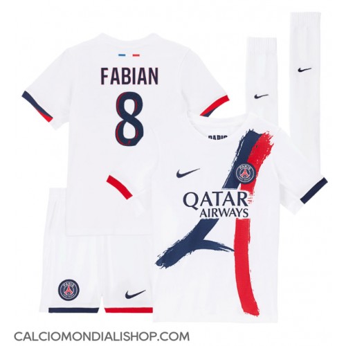 Maglie da calcio Paris Saint-Germain Fabian Ruiz #8 Seconda Maglia Bambino 2024-25 Manica Corta (+ Pantaloni corti)